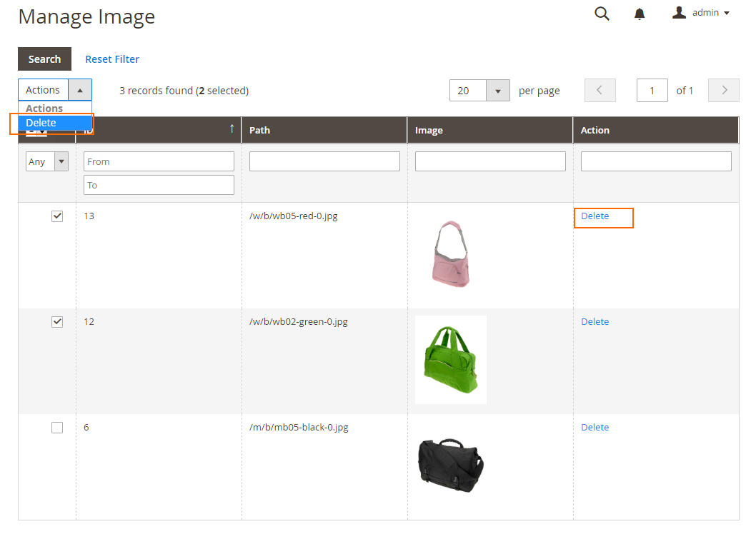 Delete all unused product images in Magento 2