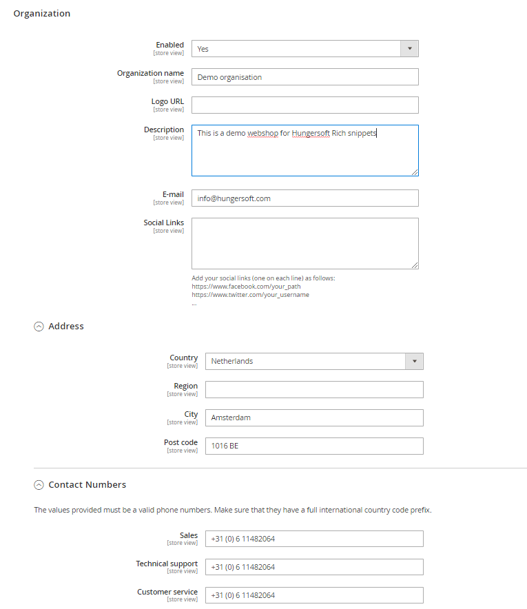 Rich snippet for
Organisation